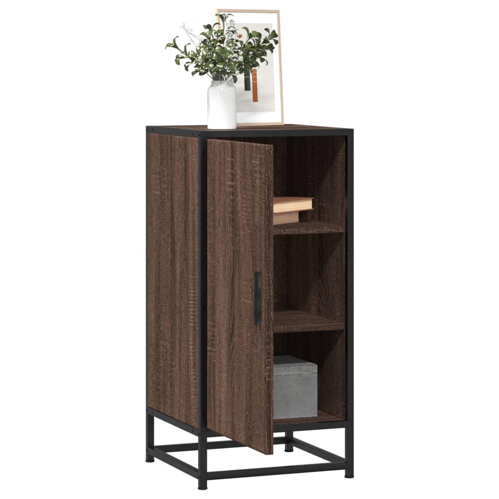 vidaXL Sideboard Brown Oak 35.5x35x76 cm Engineered Wood and Metal 1