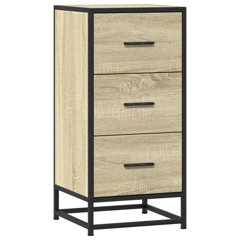 vidaXL Sideboard Sonoma Oak 35.5x35x76 cm Engineered Wood and Metal 2