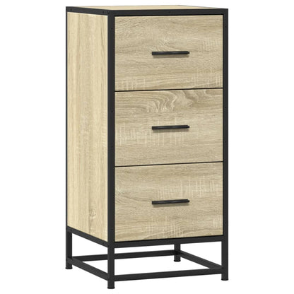 vidaXL Sideboard Sonoma Oak 35.5x35x76 cm Engineered Wood and Metal 2