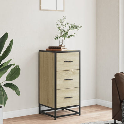vidaXL Sideboard Sonoma Oak 35.5x35x76 cm Engineered Wood and Metal 3