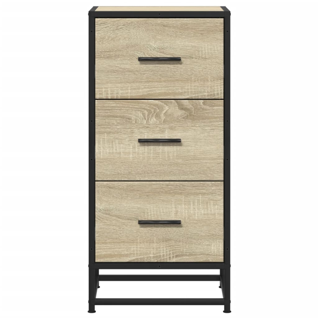 vidaXL Sideboard Sonoma Oak 35.5x35x76 cm Engineered Wood and Metal 4