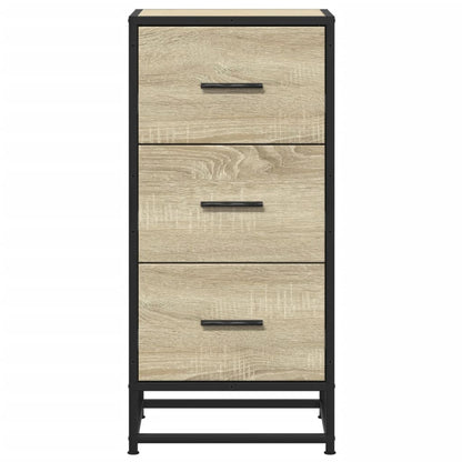 vidaXL Sideboard Sonoma Oak 35.5x35x76 cm Engineered Wood and Metal 4