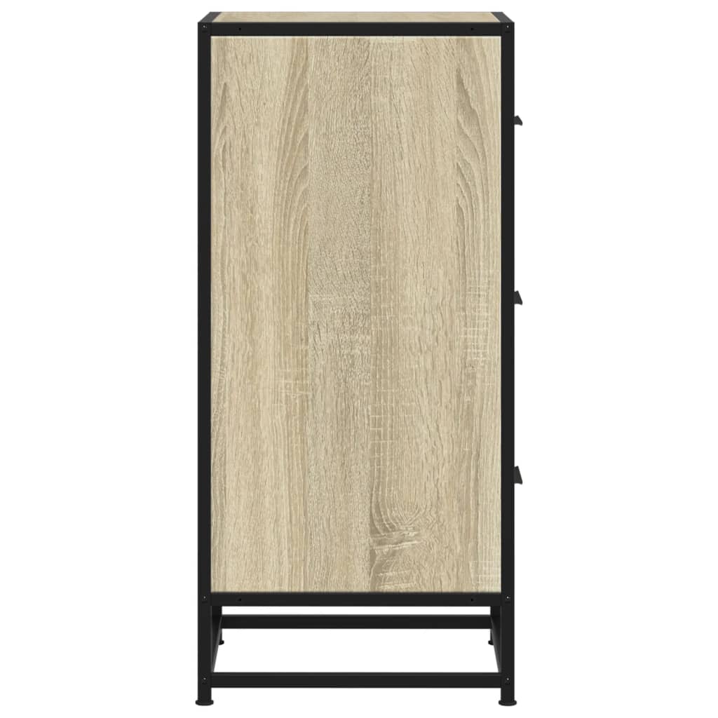 vidaXL Sideboard Sonoma Oak 35.5x35x76 cm Engineered Wood and Metal 5