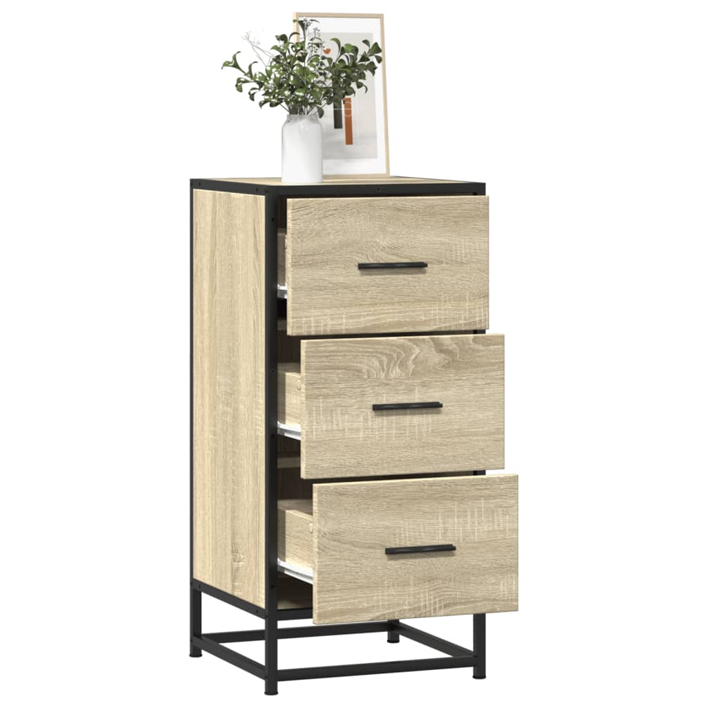 vidaXL Sideboard Sonoma Oak 35.5x35x76 cm Engineered Wood and Metal 1