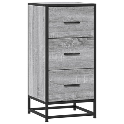 vidaXL Sideboard Grey Sonoma 35.5x35x76 cm Engineered Wood and Metal 2