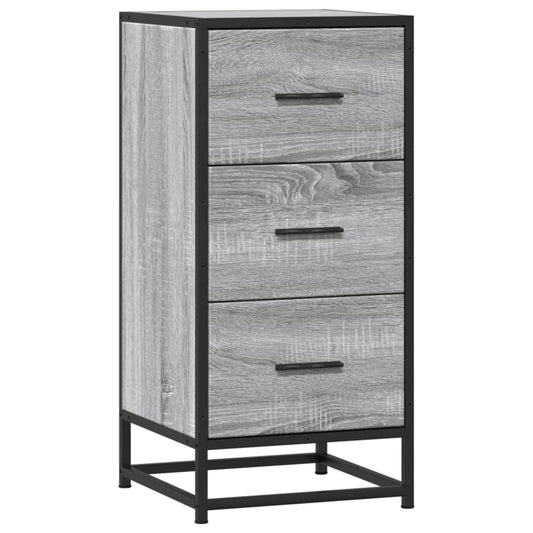 The grey Sonoma engineered wood and metal sideboard with three drawers