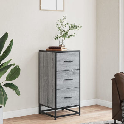 vidaXL Sideboard Grey Sonoma 35.5x35x76 cm Engineered Wood and Metal 3