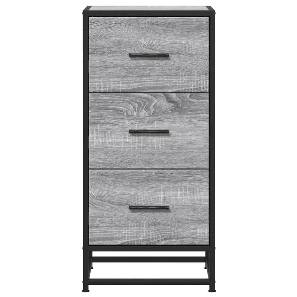 vidaXL Sideboard Grey Sonoma 35.5x35x76 cm Engineered Wood and Metal 4