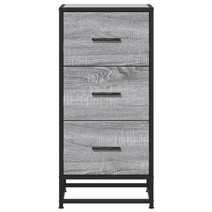 vidaXL Sideboard Grey Sonoma 35.5x35x76 cm Engineered Wood and Metal 4