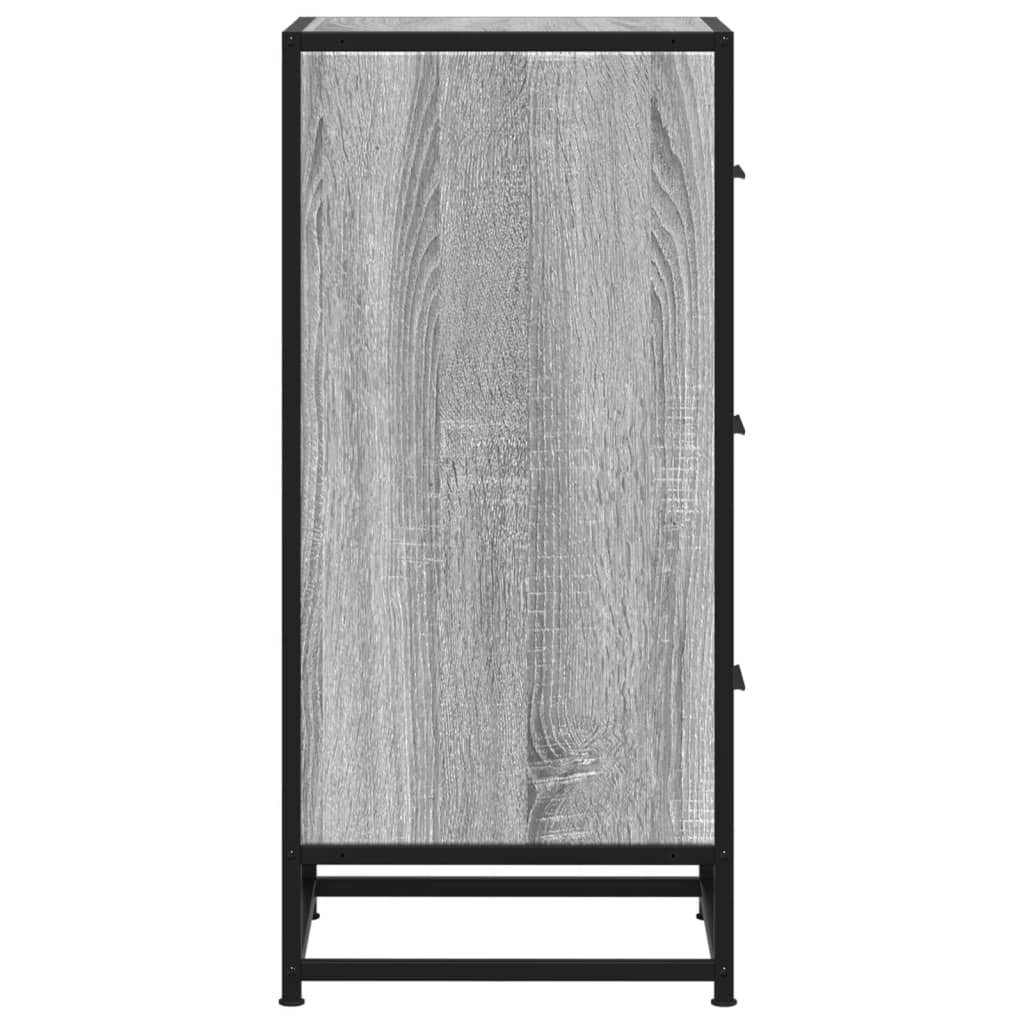 vidaXL Sideboard Grey Sonoma 35.5x35x76 cm Engineered Wood and Metal 5