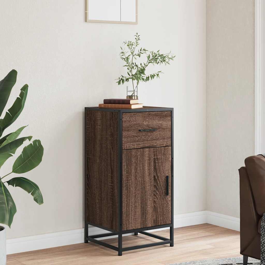 vidaXL Sideboard Brown Oak 35.5x35x76 cm Engineered Wood and Metal 3