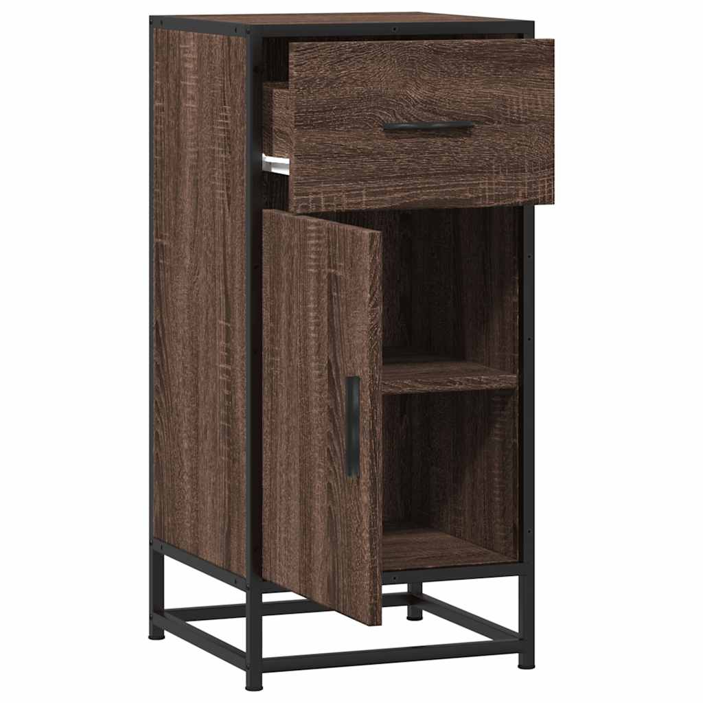 vidaXL Sideboard Brown Oak 35.5x35x76 cm Engineered Wood and Metal 5