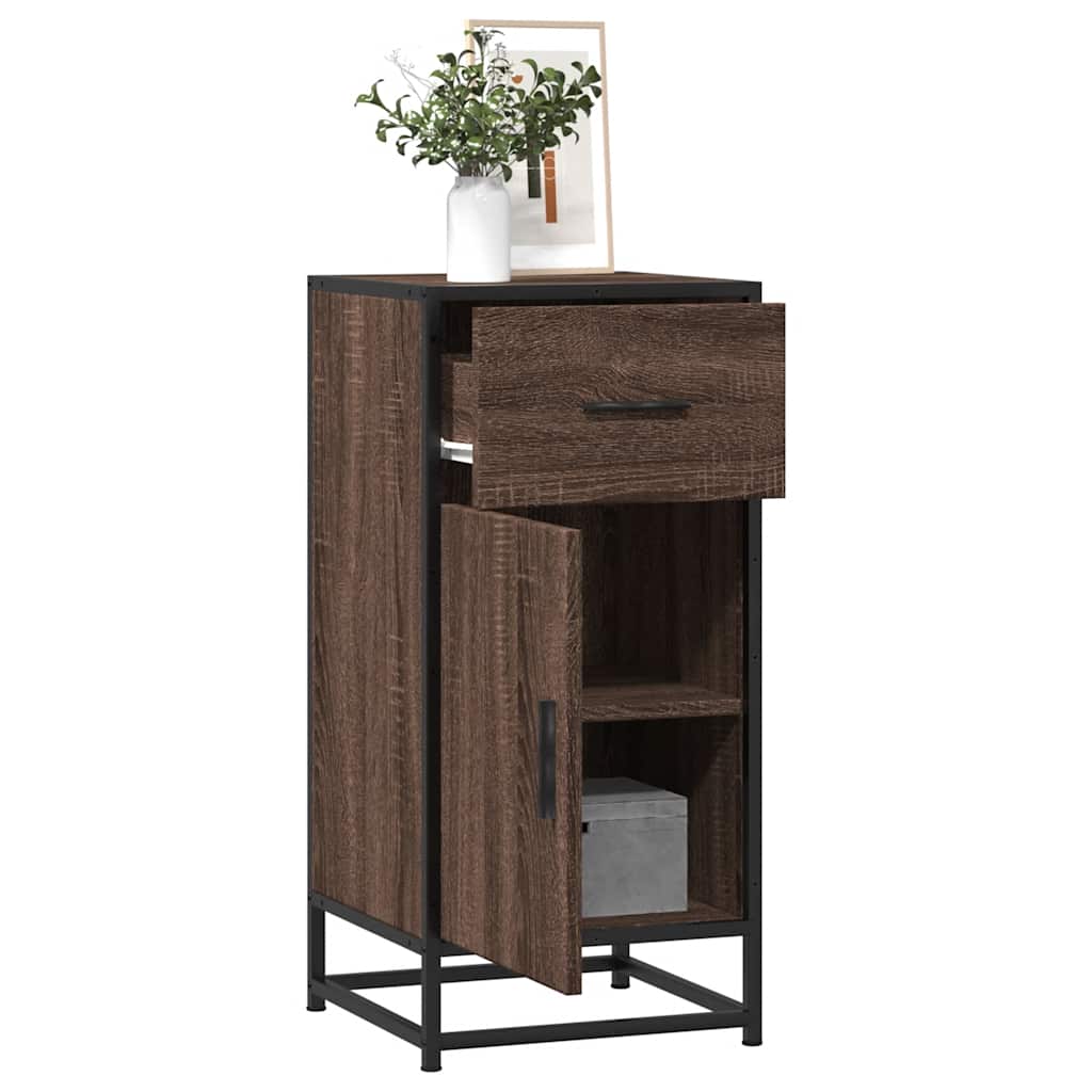 vidaXL Sideboard Brown Oak 35.5x35x76 cm Engineered Wood and Metal 1