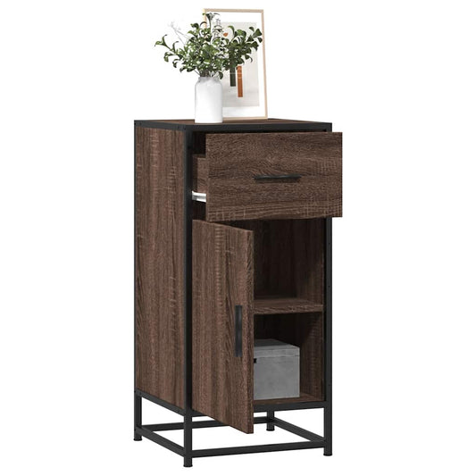 vidaXL Sideboard Brown Oak 35.5x35x76 cm Engineered Wood and Metal 1