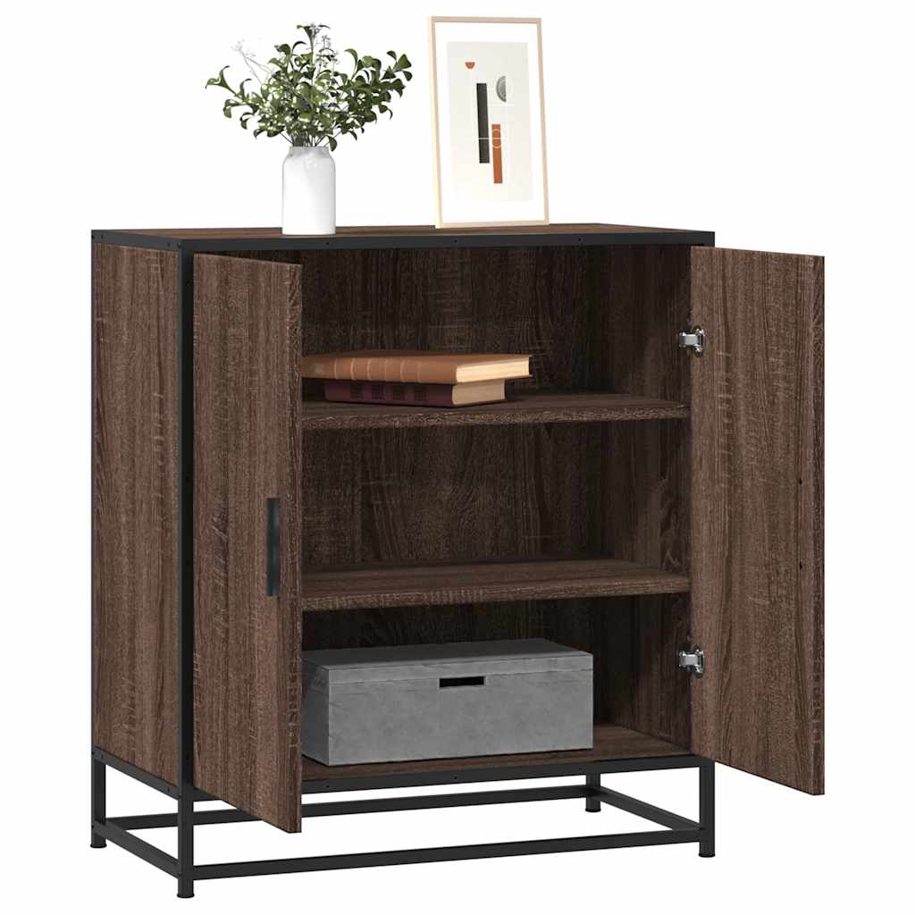 vidaXL Sideboard Brown Oak 68x35x76 cm Engineered Wood and Metal 1