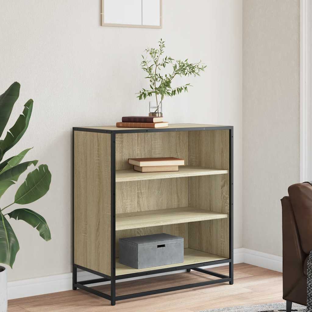 vidaXL Sideboard Sonoma Oak 68x35x76 cm Engineered Wood and Metal 3