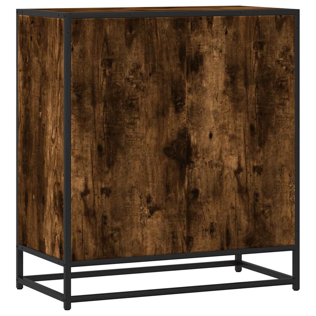 vidaXL Sideboard Smoked Oak 68x35x76 cm Engineered Wood and Metal 6
