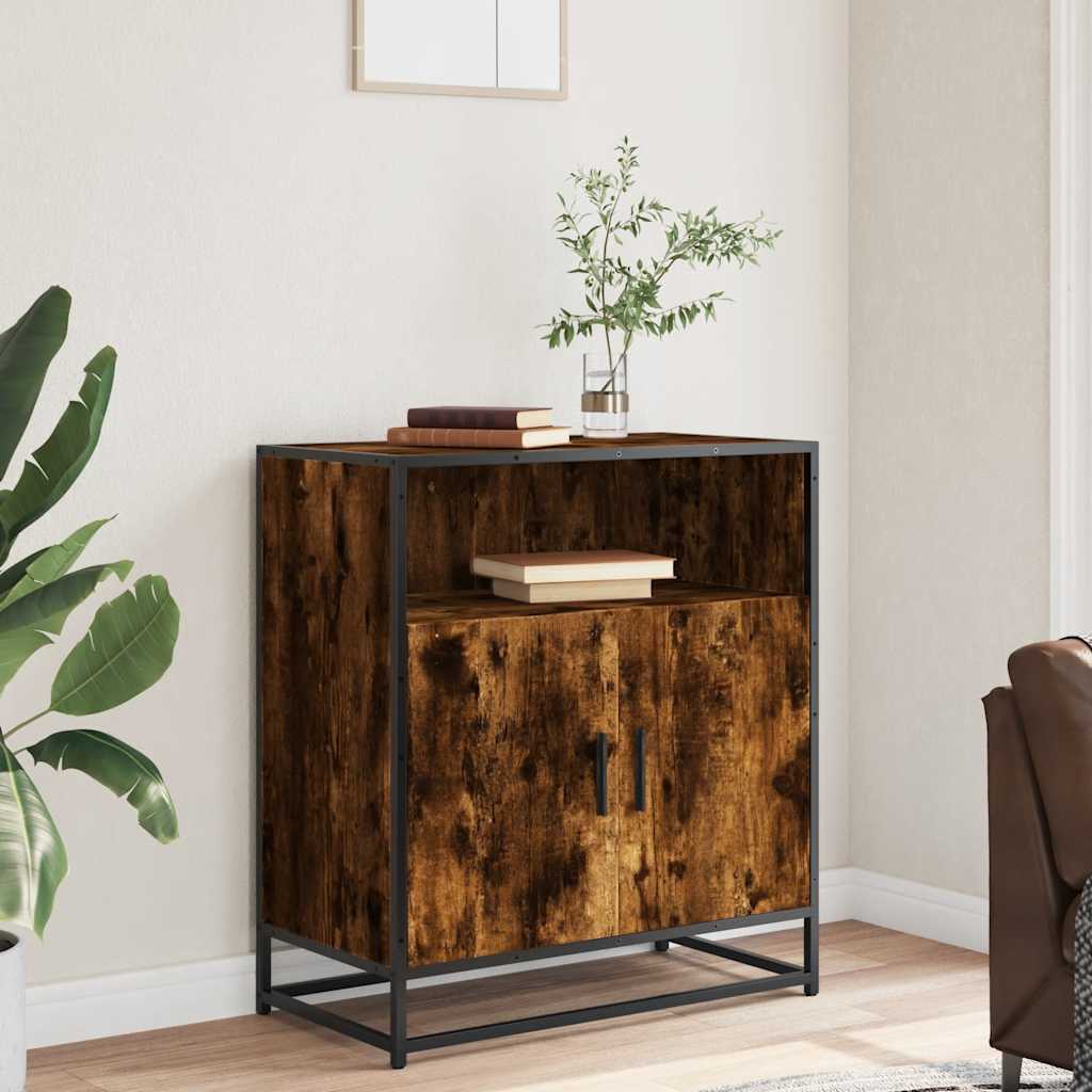 vidaXL Sideboard Smoked Oak 68x35x76 cm Engineered Wood 3