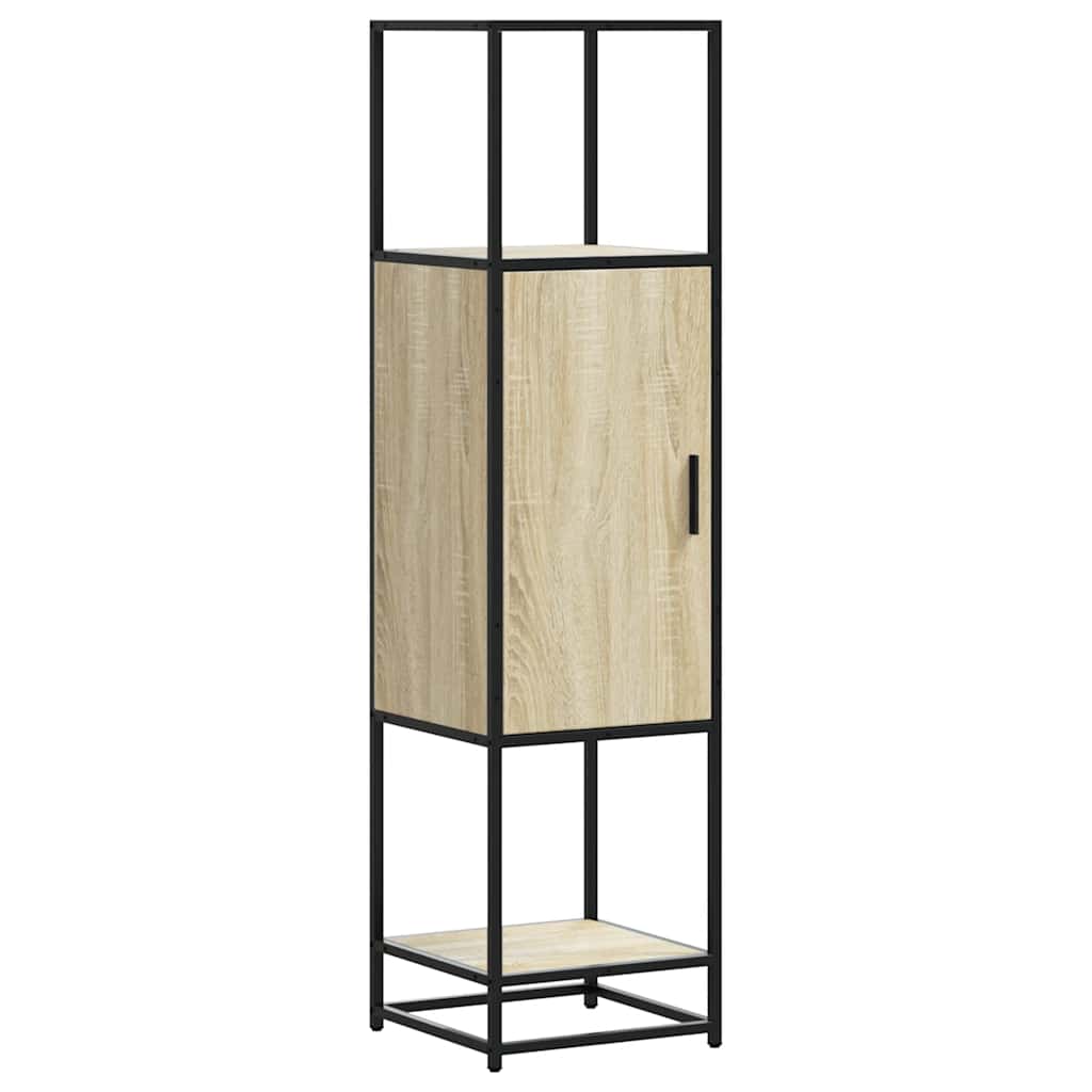vidaXL Highboard Sonoma Oak 35.5x35x139 cm Engineered Wood and Metal 2