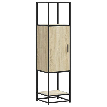 vidaXL Highboard Sonoma Oak 35.5x35x139 cm Engineered Wood and Metal 2