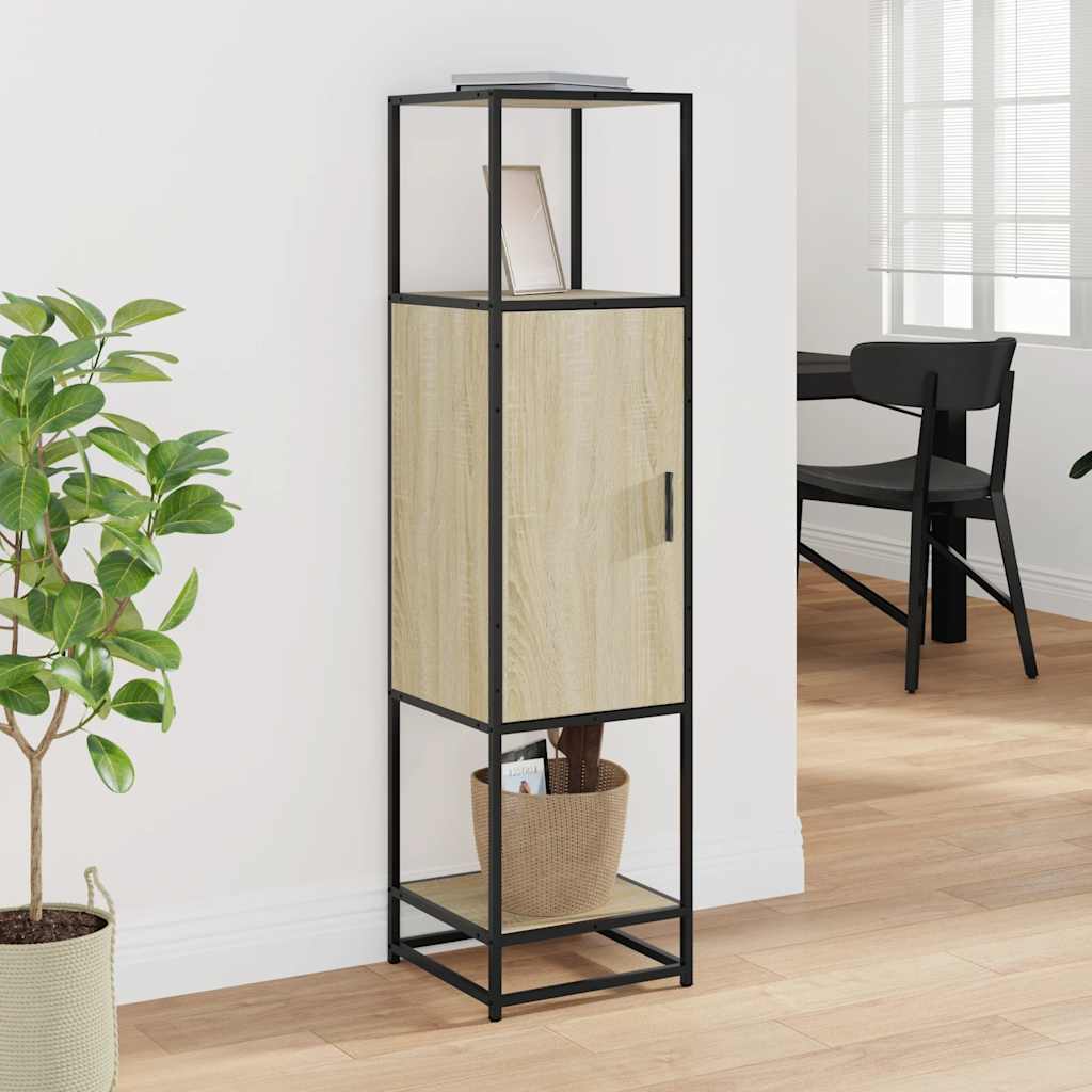vidaXL Highboard Sonoma Oak 35.5x35x139 cm Engineered Wood and Metal 3