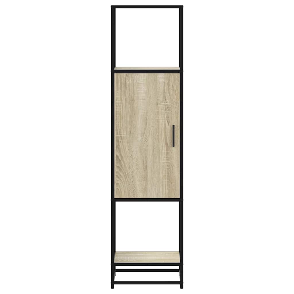 vidaXL Highboard Sonoma Oak 35.5x35x139 cm Engineered Wood and Metal 4