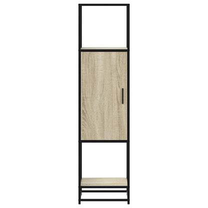 vidaXL Highboard Sonoma Oak 35.5x35x139 cm Engineered Wood and Metal 4
