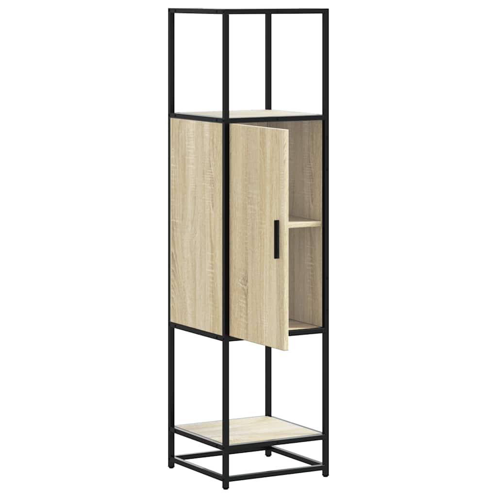 vidaXL Highboard Sonoma Oak 35.5x35x139 cm Engineered Wood and Metal 5