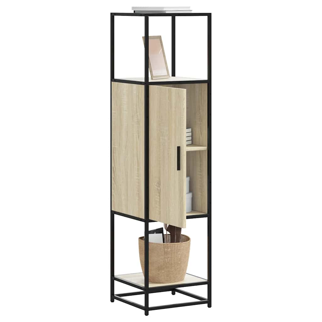 vidaXL Highboard Sonoma Oak 35.5x35x139 cm Engineered Wood and Metal 1