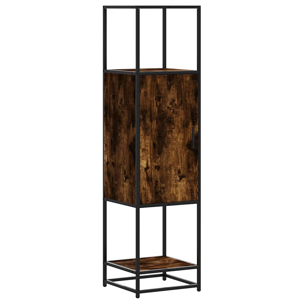 vidaXL Highboard Smoked Oak 35.5x35x139 cm Engineered Wood and Metal 2