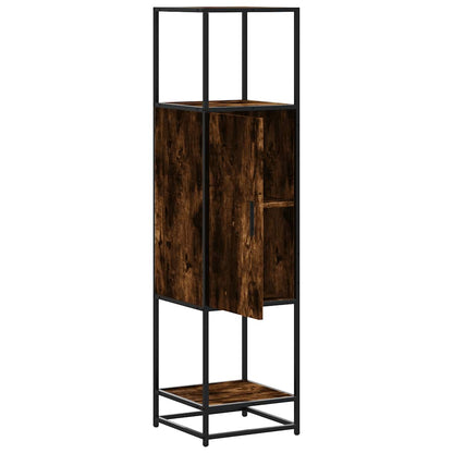 vidaXL Highboard Smoked Oak 35.5x35x139 cm Engineered Wood and Metal 5