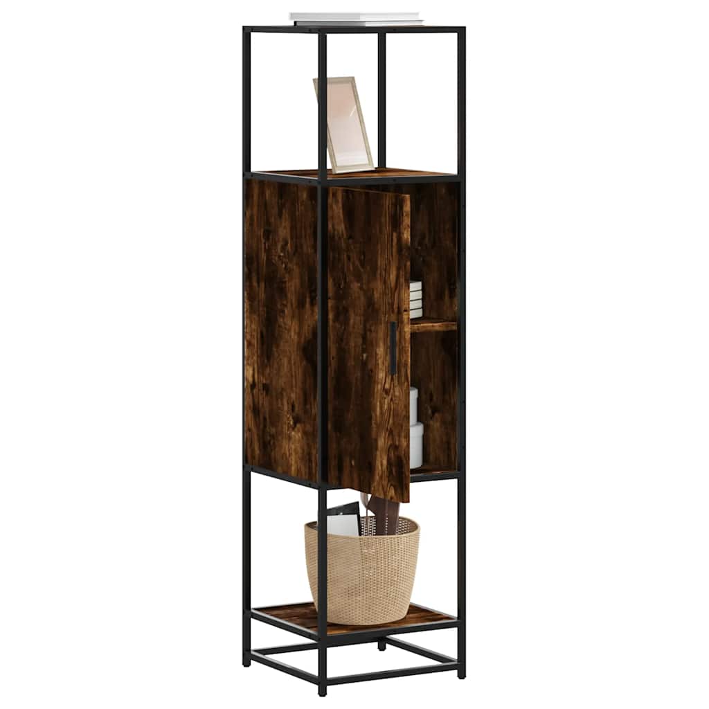 vidaXL Highboard Smoked Oak 35.5x35x139 cm Engineered Wood and Metal 1