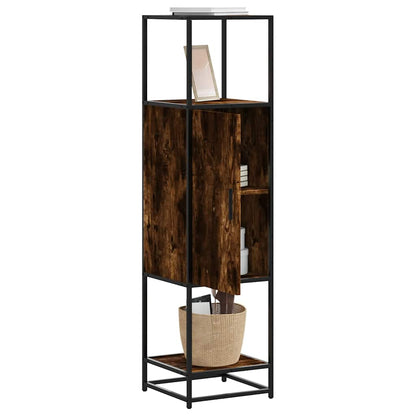 vidaXL Highboard Smoked Oak 35.5x35x139 cm Engineered Wood and Metal 1