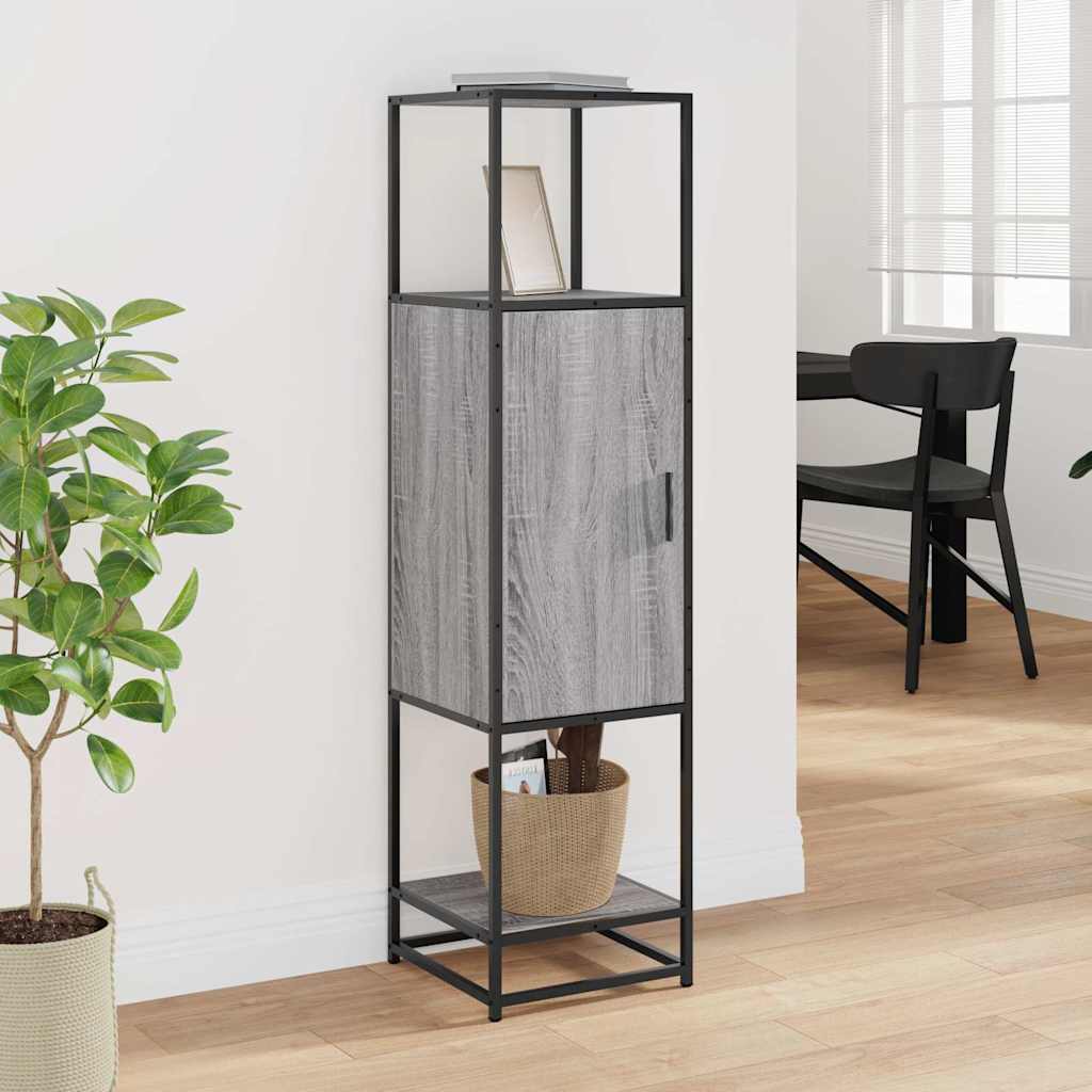 vidaXL Highboard Grey Sonoma 35.5x35x139 cm Engineered Wood and Metal 3