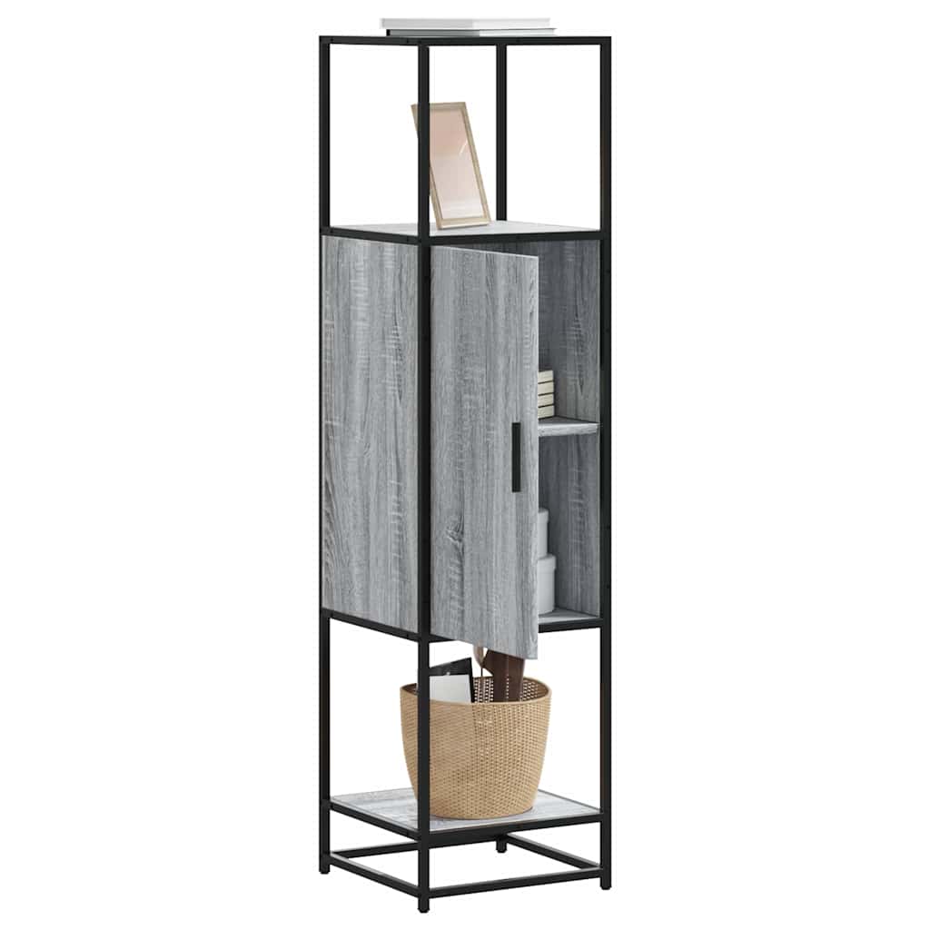 vidaXL Highboard Grey Sonoma 35.5x35x139 cm Engineered Wood and Metal 1