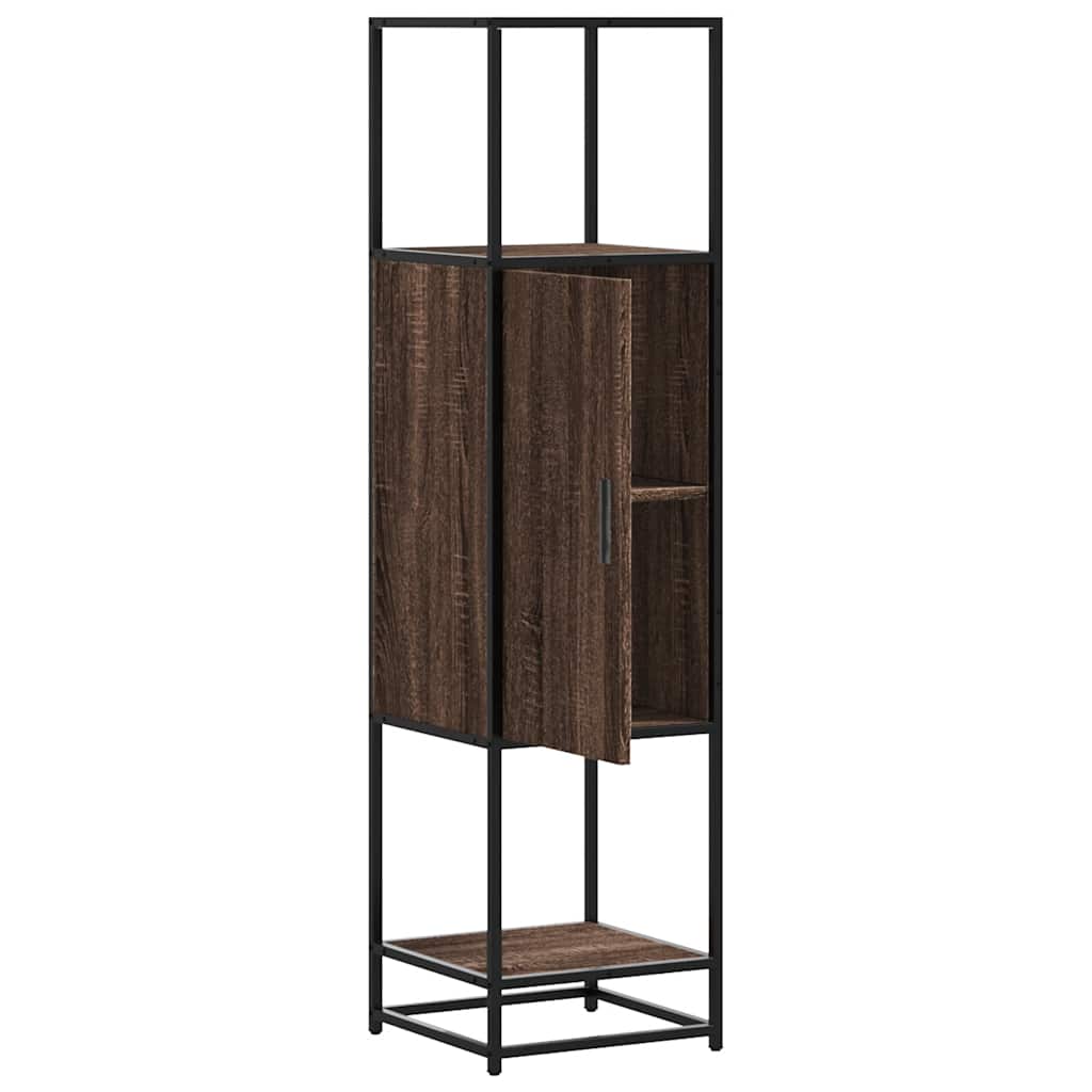 vidaXL Highboard Brown Oak 35.5x35x139 cm Engineered Wood and Metal 5