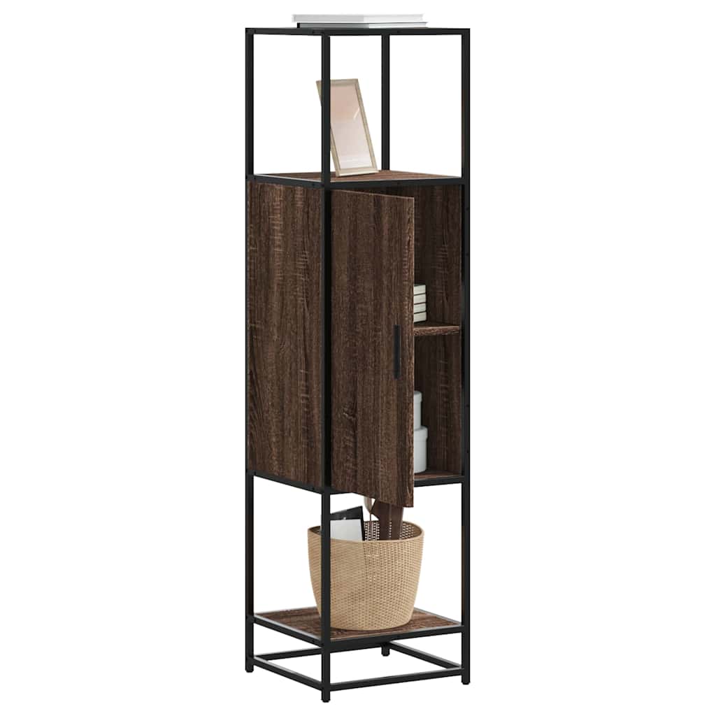 vidaXL Highboard Brown Oak 35.5x35x139 cm Engineered Wood and Metal 1