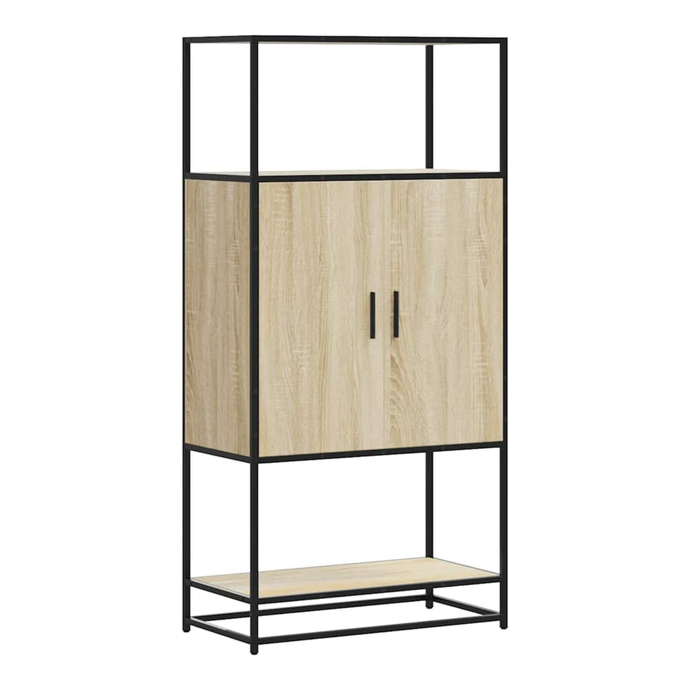 Highboard 68x35x139 cm Engineered Wood and Metal Sonoma oak