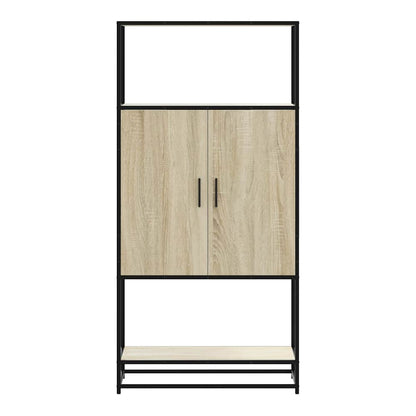 Highboard 68x35x139 cm Engineered Wood and Metal Sonoma oak