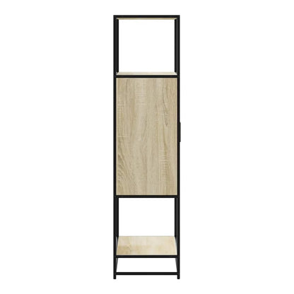 Highboard 68x35x139 cm Engineered Wood and Metal Sonoma oak