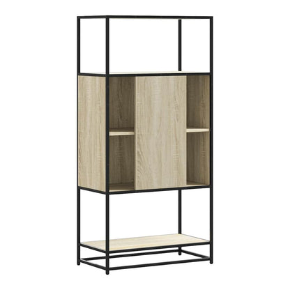 Highboard 68x35x139 cm Engineered Wood and Metal Sonoma oak