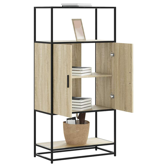 vidaXL Highboard Sonoma Oak 68x35x139 cm Engineered Wood and Metal 1