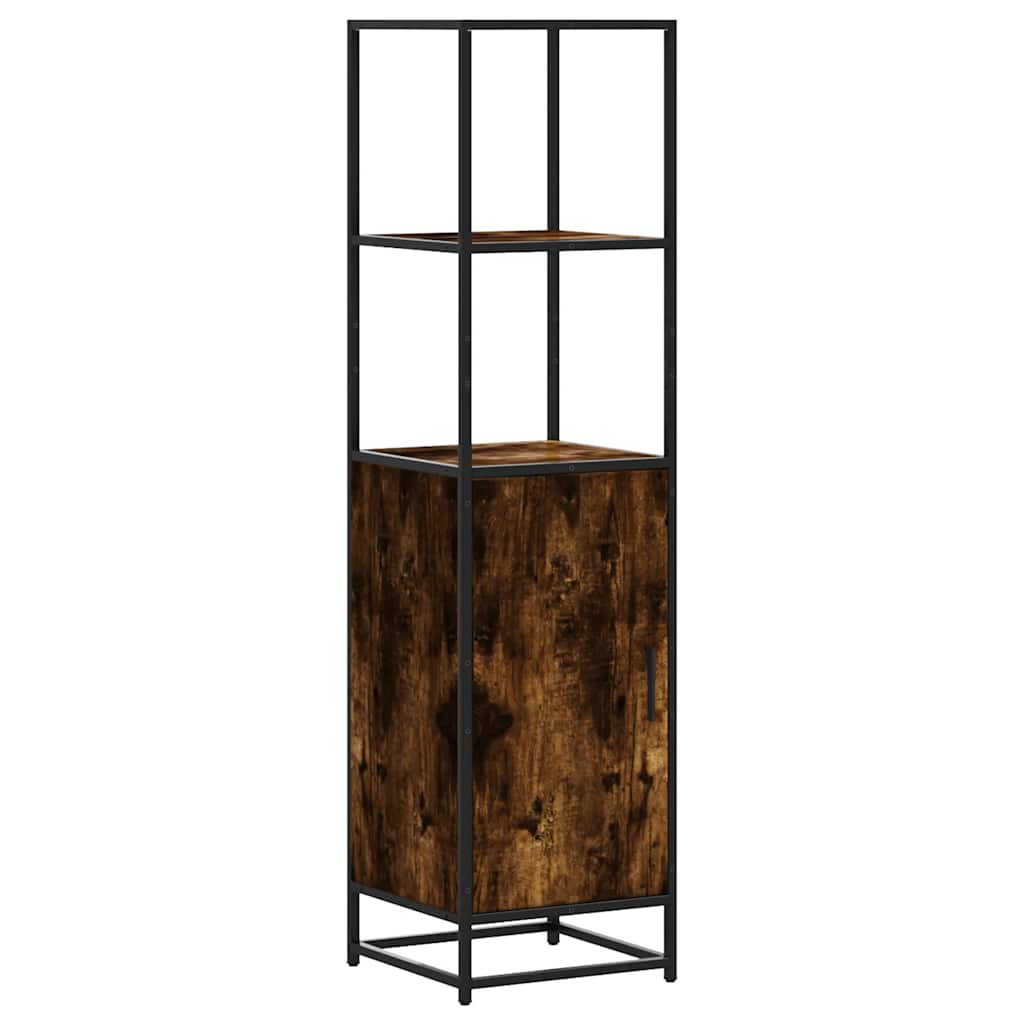 vidaXL Highboard Smoked Oak 35.5x35x139 cm Engineered Wood and Metal 2