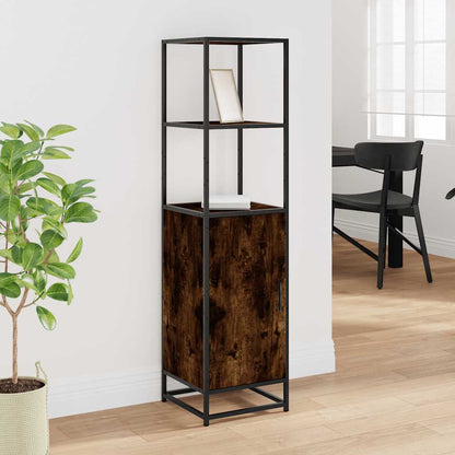vidaXL Highboard Smoked Oak 35.5x35x139 cm Engineered Wood and Metal 3