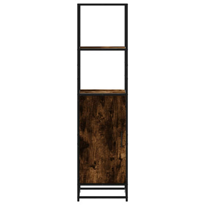 vidaXL Highboard Smoked Oak 35.5x35x139 cm Engineered Wood and Metal 4