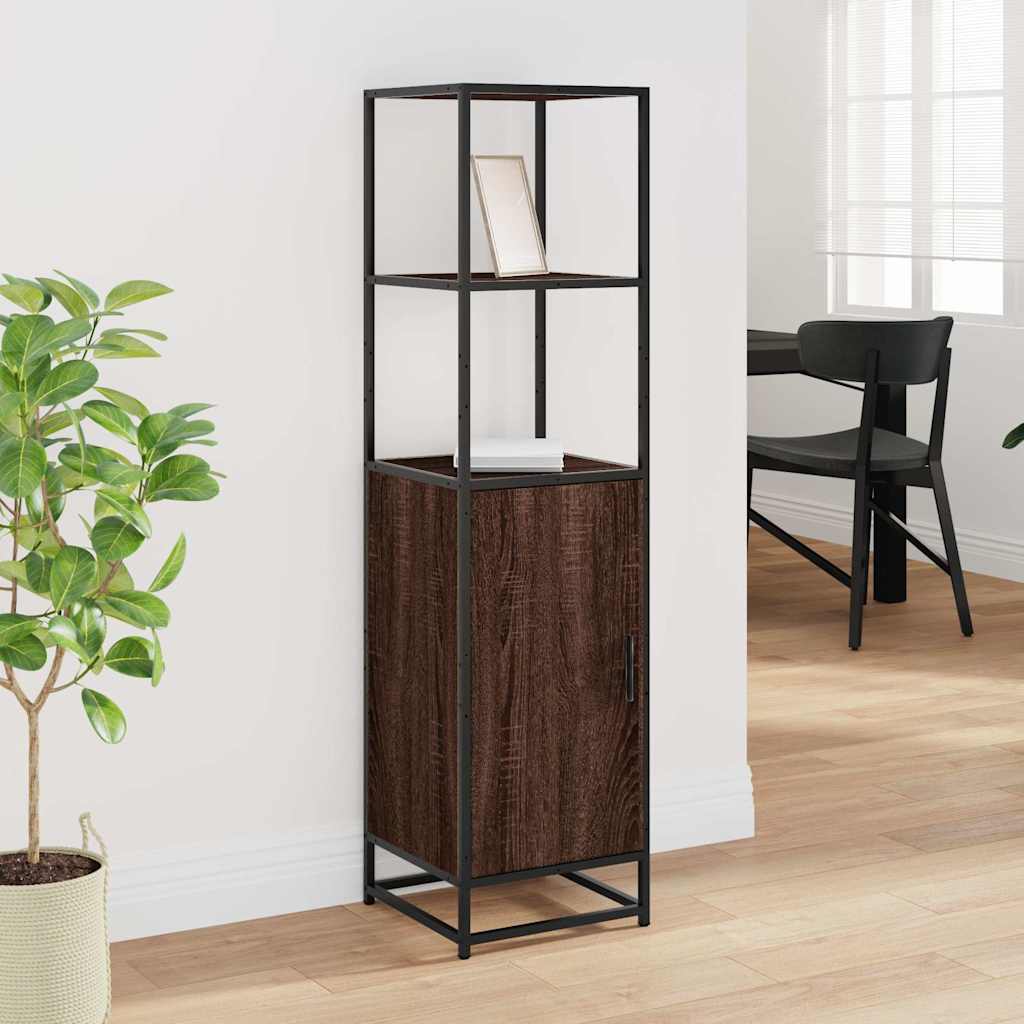 vidaXL Highboard Brown Oak 35.5x35x139 cm Engineered Wood and Metal 3