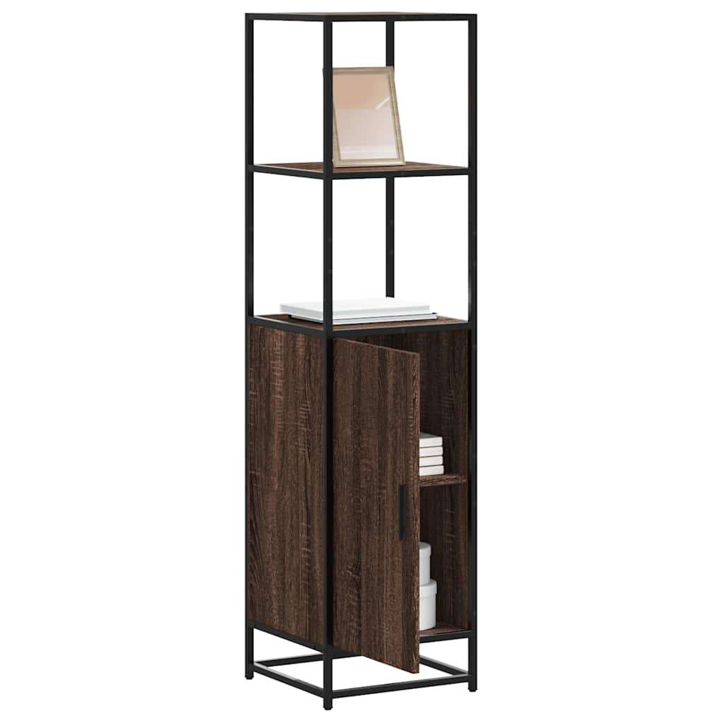 vidaXL Highboard Brown Oak 35.5x35x139 cm Engineered Wood and Metal 1