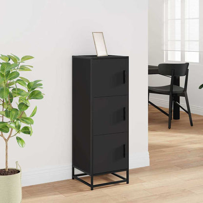 vidaXL Highboard Black 35.5x35x106.5 cm Engineered Wood and Metal 3