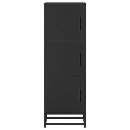 vidaXL Highboard Black 35.5x35x106.5 cm Engineered Wood and Metal 4