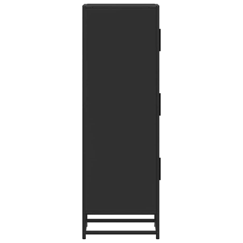 vidaXL Highboard Black 35.5x35x106.5 cm Engineered Wood and Metal 5